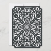 Beaux Arts bruiloft uitnodiging | Houtskool (Achterkant)