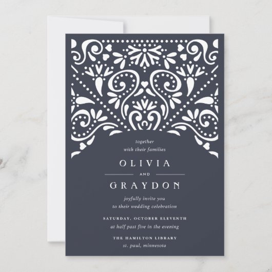 Beaux Arts bruiloft uitnodiging | inkt (Voorkant)