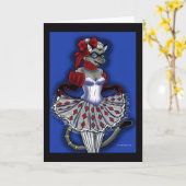 Beaux Arts Cat Greeting Card Kaart (Gele Bloem)