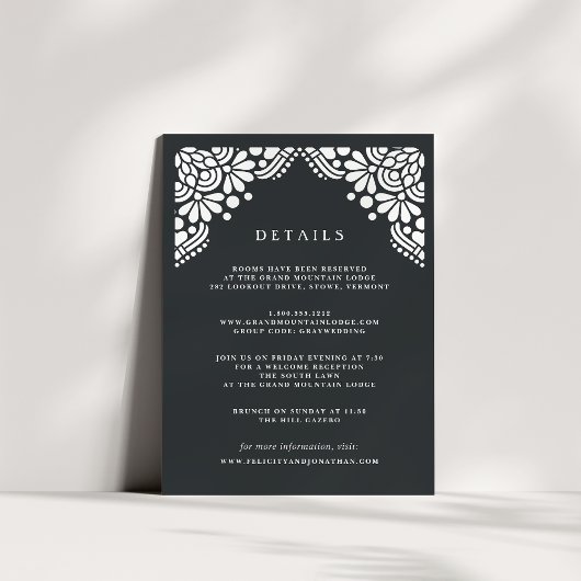 Beaux Arts Guest Information Card | Koolstof Informatiekaartje