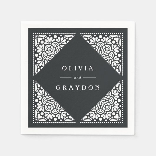 Beaux Arts Personalized Wedding Servetten (Voorkant)