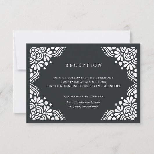 Beaux Arts Reception Card | Koolsteenkool Kaart (Voorkant)