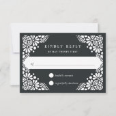 Beaux Arts RSVP-kaart | Koolstof RSVP Kaartje (Voorkant)