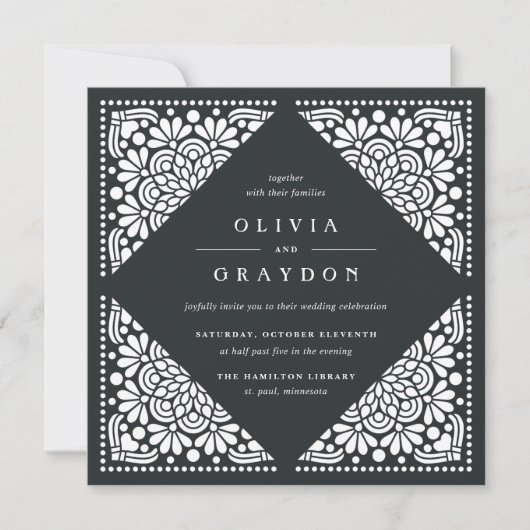 Beaux Arts Square Weddenschap | Koolstof Kaart (Voorkant)