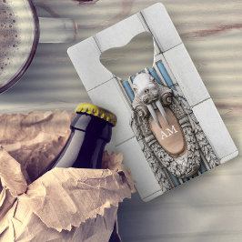 Beaux Arts Walrus Sculpture Custom Monogram Creditkaart Flessenopener