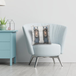 Beaux Arts Walrus Sculpture Custom Monogram Kussen