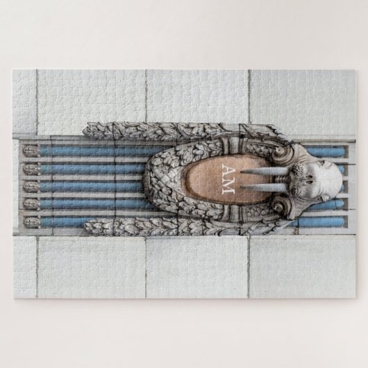 Beaux Arts Walrus Sculpture Custom Monogram Legpuzzel (Horizontaal)