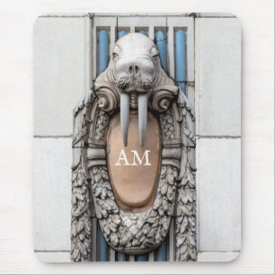 Beaux Arts Walrus Sculpture Custom Monogram Muismat