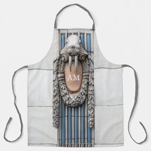 Beaux Arts Walrus Sculpture Custom Monogram Schort (Voorkant)