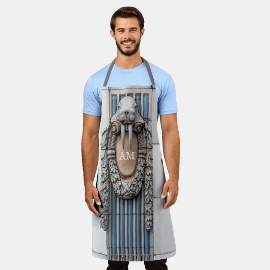 Beaux Arts Walrus Sculpture Custom Monogram Schort (Gedragen)