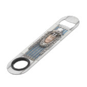 Beaux Arts Walrus Sculpture Custom Monogram Speed Flessenopener (Voorkant Gekanteld)