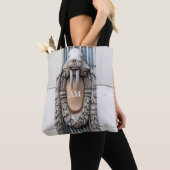Beaux Arts Walrus Sculpture Custom Monogram Tote Bag (Dichtbij)