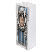 Beaux Arts Walrus Sculpture Custom Monogram Wijn Cadeautas (Achterkant Gekanteld)