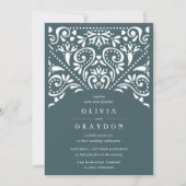 Beaux Arts Wedding Invitation | Spruce Kaart (Voorkant)