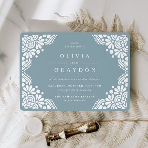 Beaux Arts Wedding Invitation   Tourmaline Kaart