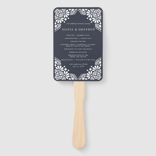 Beaux Arts Wedding Programme Handwaaier (Voorkant)