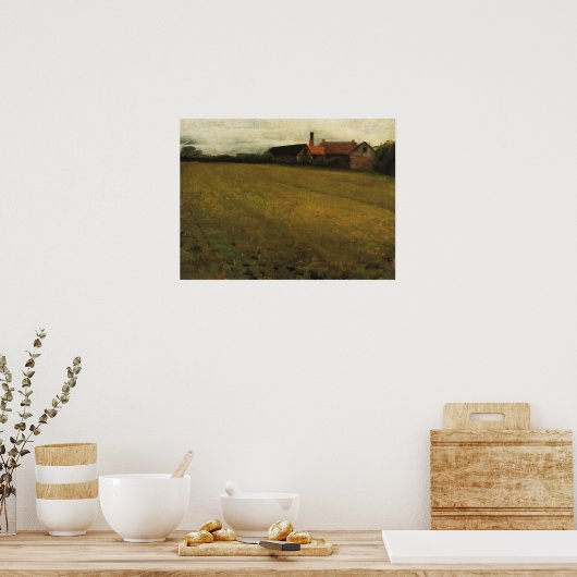 Beaux - landschap met Boerderij Poster (Keuken)