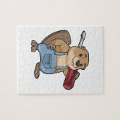 Beaver als ambachtsman met moersleutel legpuzzel (Horizontaal)