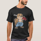 Beaver als ambachtsman met moersleutel t-shirt (Voorkant)