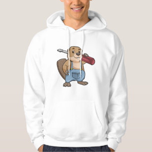 Beaver als ambachtsman met schroevendraaier hoodie