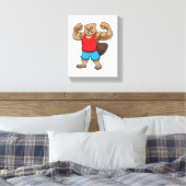 Beaver als Bodybuilder met grote bovenarmen Canvas Afdruk (Insitu (Slaapkamer))