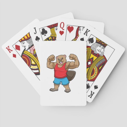 Beaver als Bodybuilder met grote bovenarmen Pokerkaarten (Achterkant)