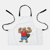Beaver als Bodybuilder met grote bovenarmen Schort (Voorkant)