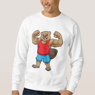 Beaver als Bodybuilder met grote bovenarmen Trui