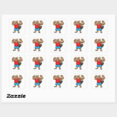Beaver als Bodybuilder met grote bovenarmen Vierkante Sticker (Vel)