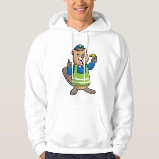 Beaver als politieagent met klokkenluider hoodie (Voorkant)