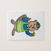 Beaver als politieagent met klokkenluider legpuzzel (Horizontaal)