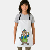 Beaver als politieagent met klokkenluider schort (Insitu)