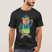 Beaver als politieagent met klokkenluider t-shirt (Voorkant)