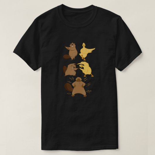Beaver And Duck Fusion Dance Anime Funny Platypus T-shirt (Design voorkant)
