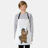 Beaver as Painter with Paint brush Schort (Gedragen)