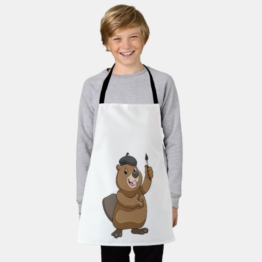 Beaver as Painter with Paint brush Schort (Gedragen)