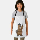 Beaver as Painter with Paint brush Schort (Insitu)