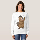 Beaver as Painter with Paint brush Trui (Voorkant volledig)