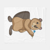 Beaver at Darts Fleece Deken (Voorkant (Horizontaal))