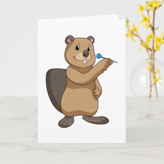 Beaver at Darts Kaart (Gele Bloem)