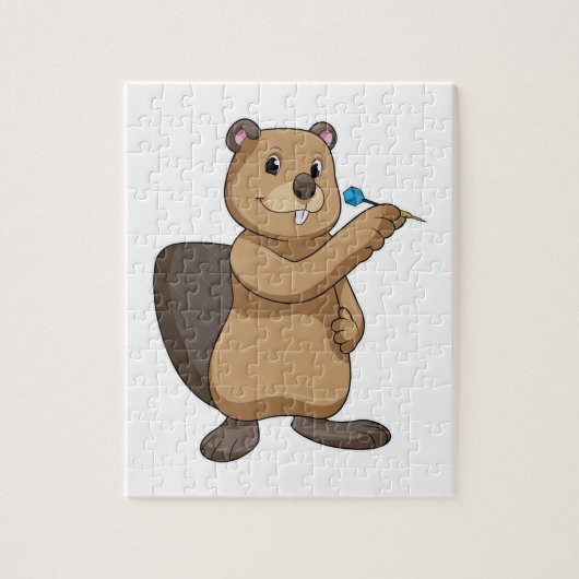 Beaver at Darts Legpuzzel (Verticaal)