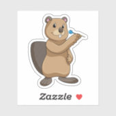 Beaver at Darts Sticker (Vel)