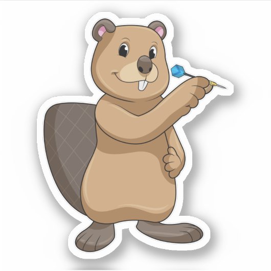 Beaver at Darts Sticker (Voorkant)