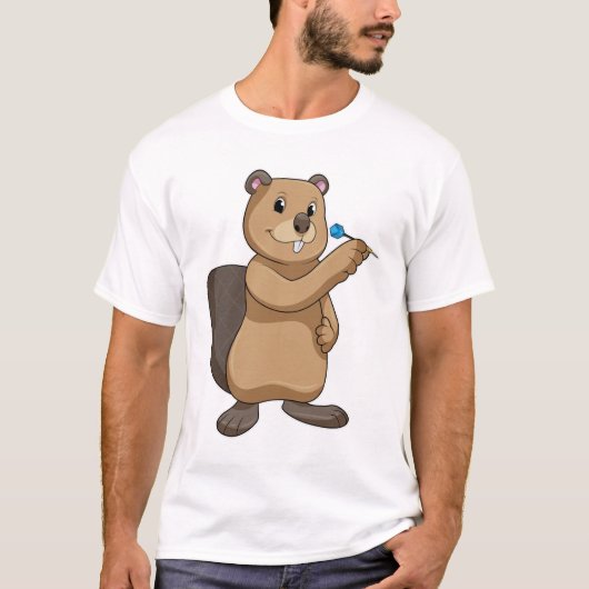 Beaver at Darts T-shirt (Voorkant)