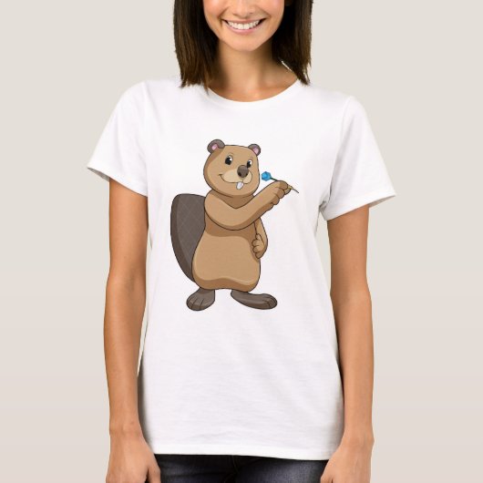 Beaver at Darts T-shirt (Voorkant)