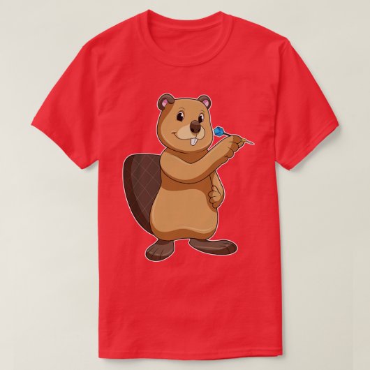 Beaver at Darts T-shirt (Design voorkant)