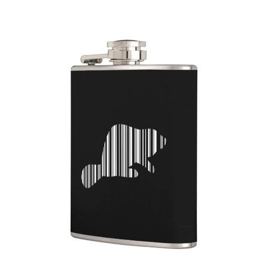 BEAVER BAR CODE Dier Barcode Patroon Ontwerp Heupfles (Links)
