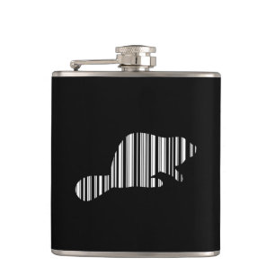 BEAVER BAR CODE Dier Barcode Patroon Ontwerp Heupfles