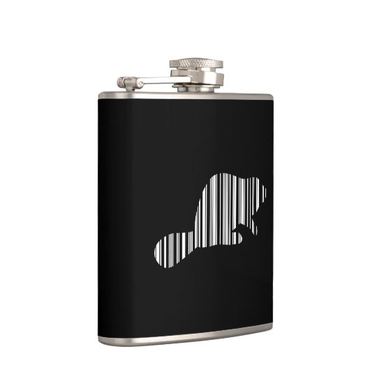 BEAVER BAR CODE Dier Barcode Patroon Ontwerp Heupfles (Rechts)