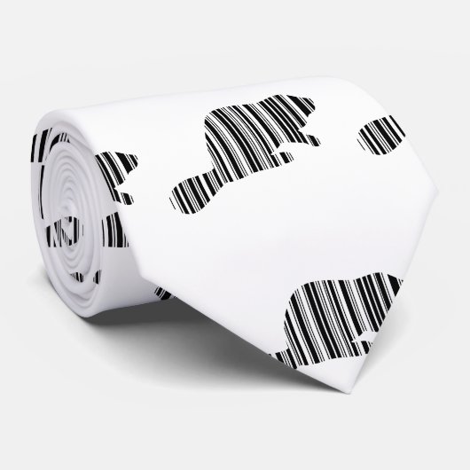 BEAVER BAR CODE Dier Barcode Patroon Ontwerp Stropdas (Opgerold)